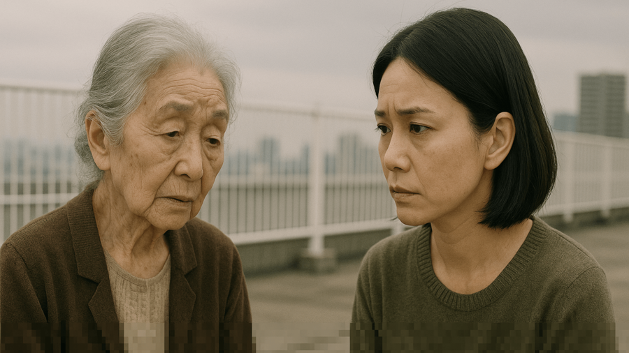 戦争の経験を語る女性