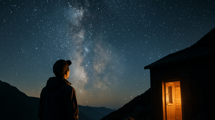 夏の北岳登山でみた夜空